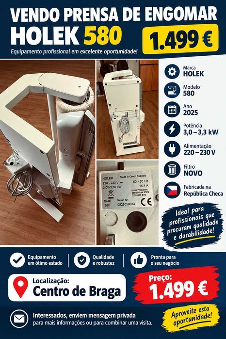 prensa de engomar / calandra HOLEK 580 – 1.499 €