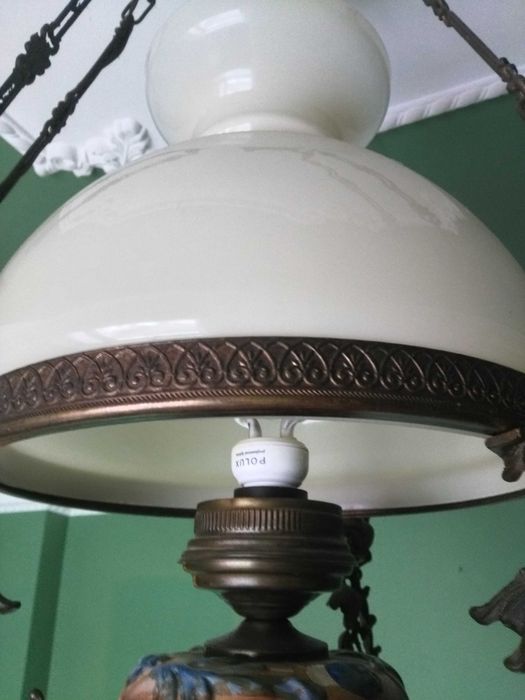 Duża wisząca 50-letnia lampa w stylu MAJOLIKA