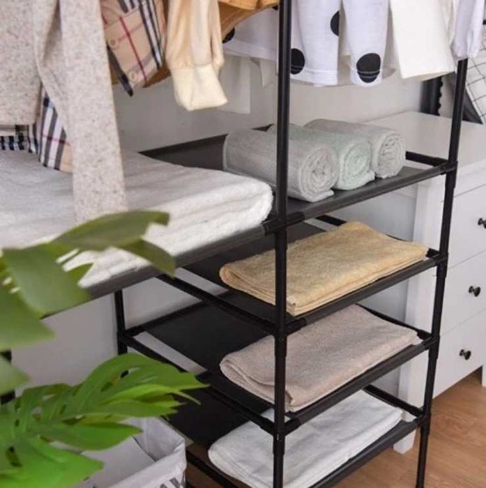 Вішалка для одягу і взуття з полками велика 86-43-173см