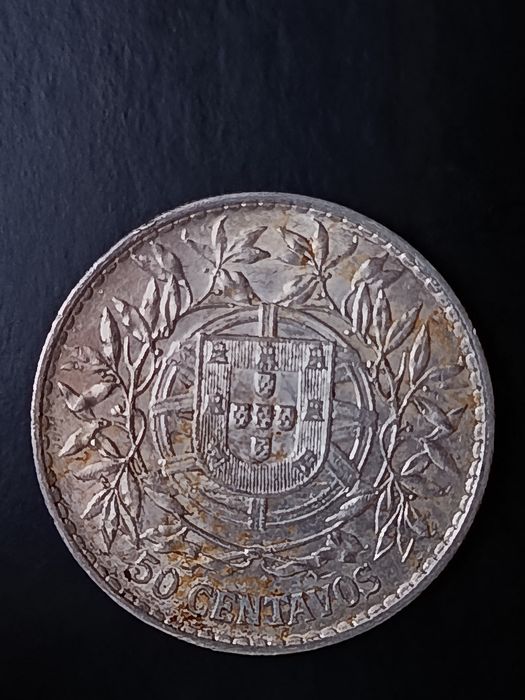 50 Centavos 1913 Prata Portuguesa