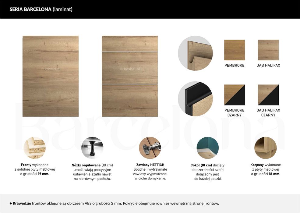 MW Kuchnia BARCELONA meble, szafki kuchenne mat TRANSPORT wycena