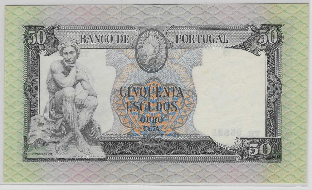 Nota Portugal 50 escudos 1960 Fontes Pereira de Melo