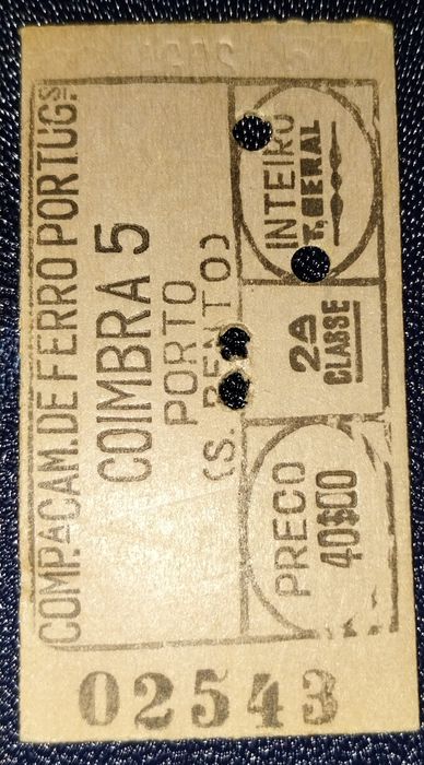 Bilhetes de comboio e electrico antigos