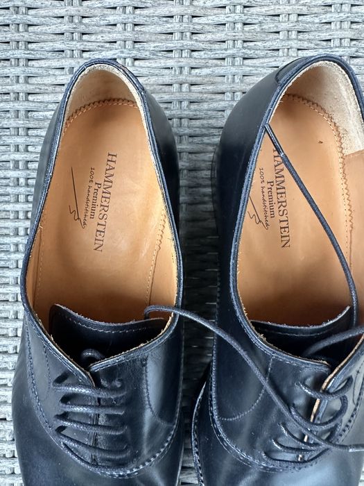 Luksusowe oksfordy Hammerstein Premium | Czarne Skóra Handcrafted | Rozmiar 46