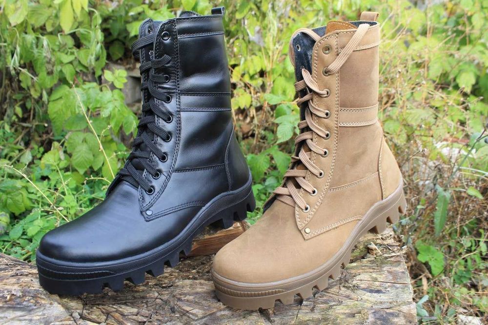 Ботинки, берцы зимние из натуральной кожи и шерсти (B1) (40-46р.)