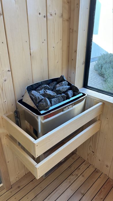 Sauna zewnetrzna ogrodowa Harvia Huum modrzew