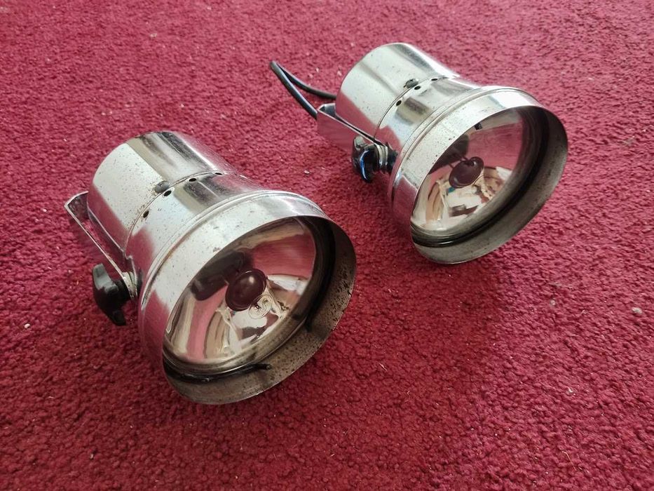 Par de projetores antigos luzes de palco General Electric