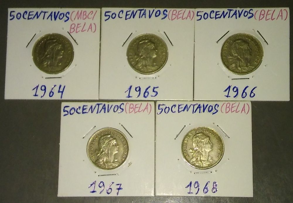 Moedas 50 centavos alpaca coleção completa muito boa