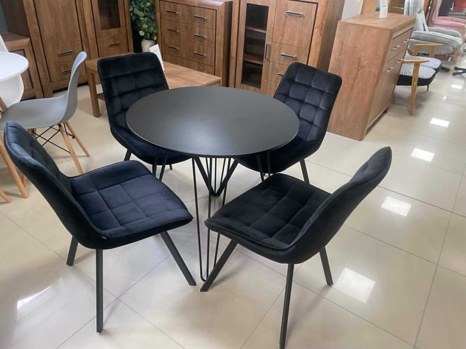 (285WN) Stół okrągły 80 cm + 4 krzesła, wyprzedaż 399 zł