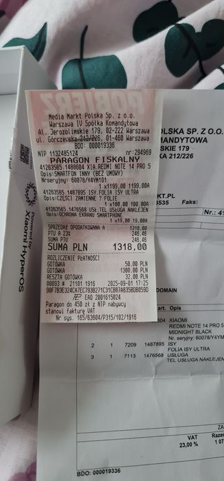 Note 14pro8gb ram 256 GB PAMIĘCI