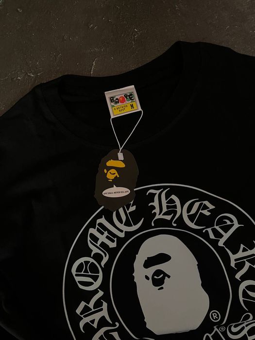 Футболка BAPE × Chrome Hearts бейп хром хартс