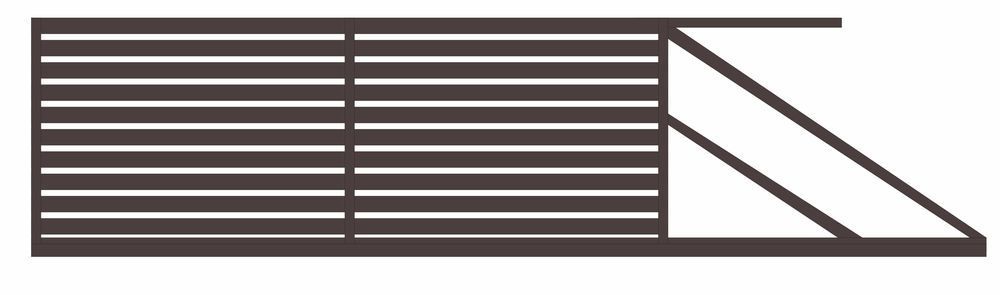 Zestaw ogrodzeniowy: brama przesuwna + furtka, nowoczesna palisada ALU