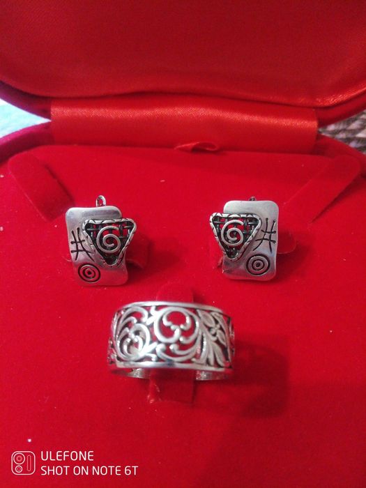 Срібний набір українського виробництва, об'ємний,925 проба