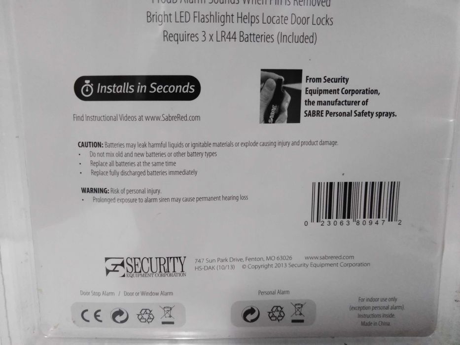 Alarme Sabre Home Series HS-DAK Dorm/Apartement Kit