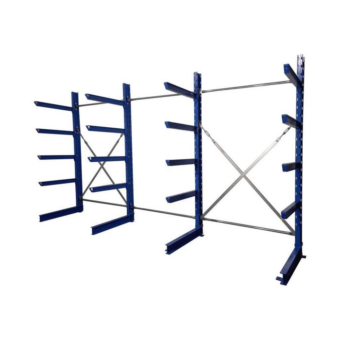 Regał wspornikowy WR7 – L=4500mm – H=3000mm – na poziom 1600kg – 0+4