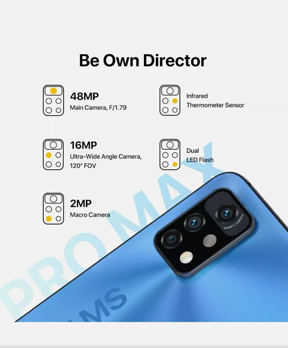Смартфон Umidigi a11 pro max 4/128  колір Black та Blue