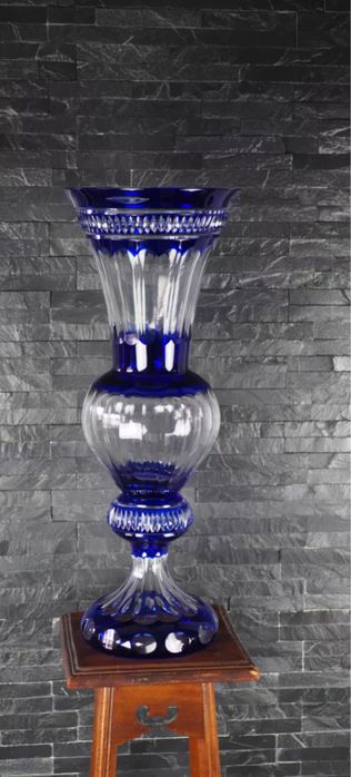 Vase Cristal Baccarat St Louis XXL Bleu Cobalt Cristal De Boheme