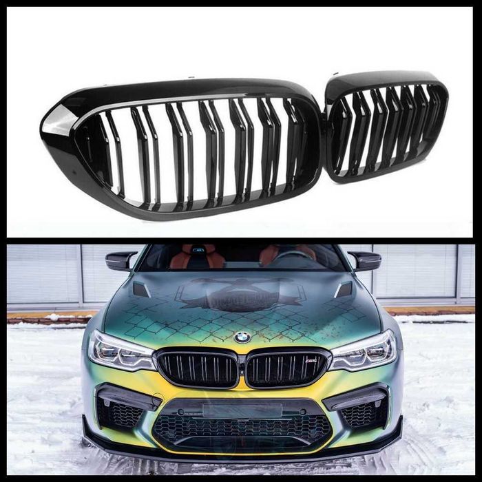 Решетка радиатора двойная BMW G30 G31 G38 цвет черный (комплект)