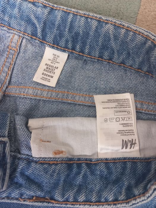 Jeansowe szorty, krótkie dżinsowe spodenki H&M rozm. 36