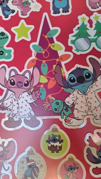 2 szt naklejki duży format świąteczne Stich nowe