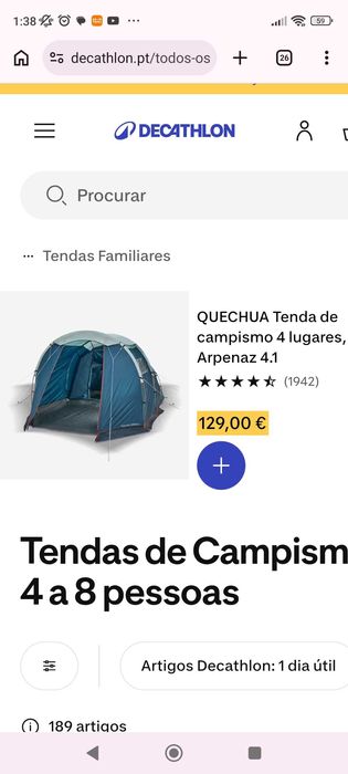 Tenda Quechua 4 pessoas - nova alacrada