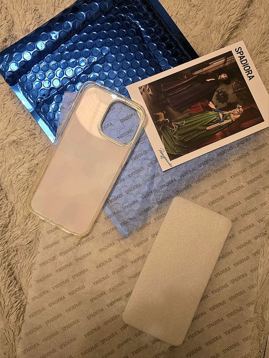 Etui na iPhone Spadiora beżowe beż pomarańczowe pomarańcz
