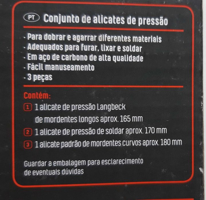 Conjunto de alicates de pressão - Artigo NOVO.