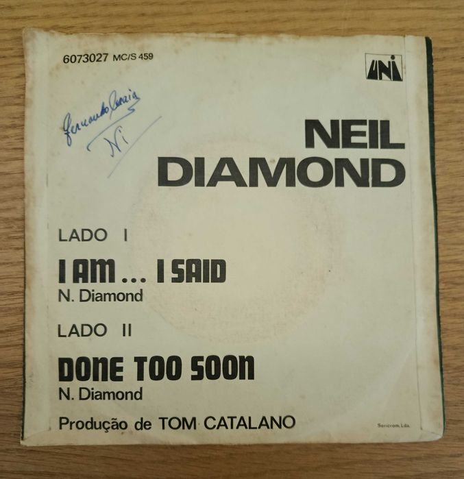 Disco vinil, single, Neil Diamond - I'am..I said