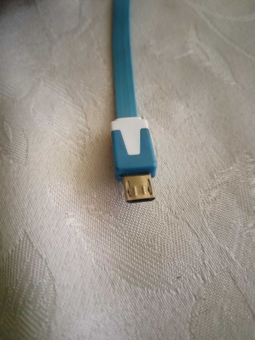 Kabel micro USB płaski 1M - niebieski