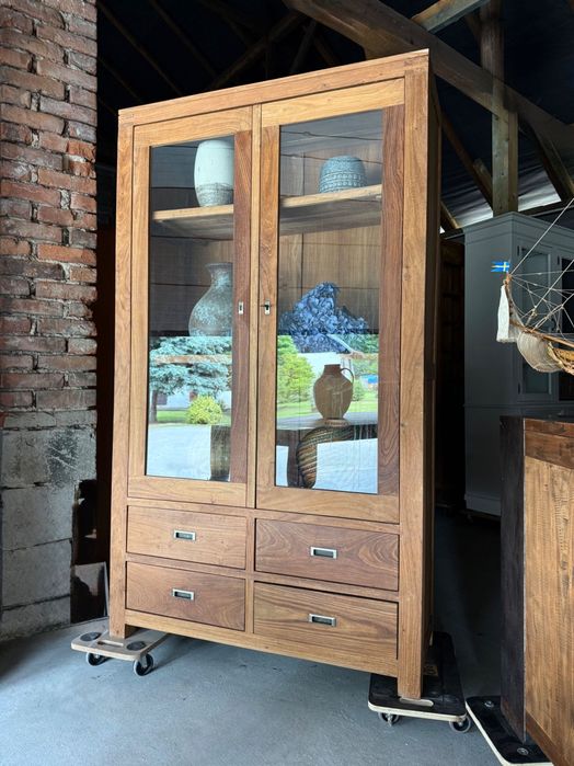 Witryna DREWNIANA jasna prosta nowoczesna loft palisander