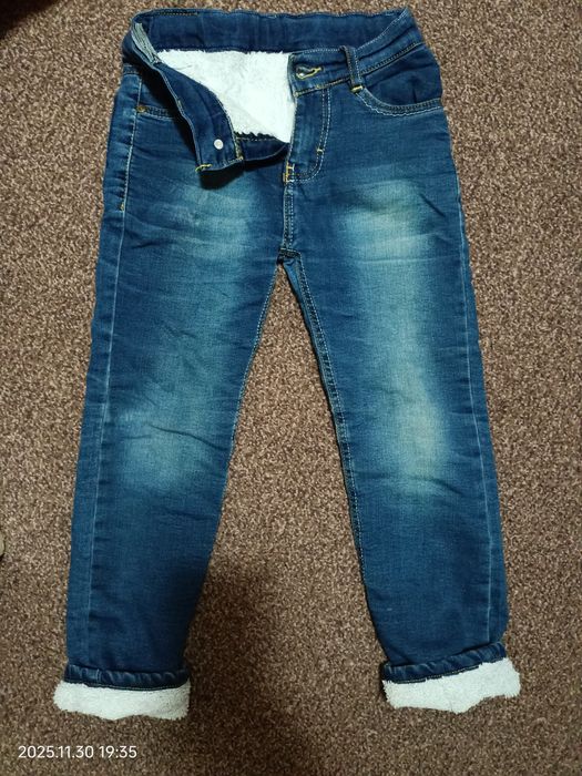 Утеплені джинси з хутром на резинці  дитячі зимові 7-9 років