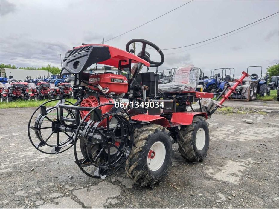 Мінітрактор МТ-192GH PRO(гідравліка) Forte Форте Переломка 4х4 (бензин) повний привід з фрезою та грунтозачепами доставка безкоштовна під ваш двір
