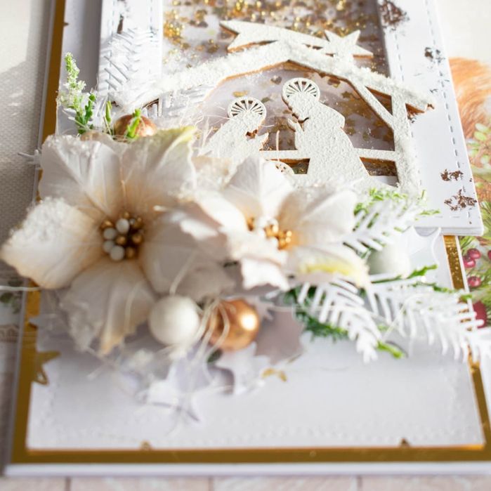Karteczka ręcznie robiona scrapbooking świąteczna