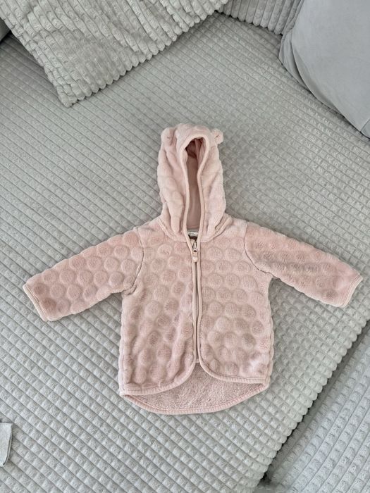Bluza polarowa misiowa H&M 68/74cm  z kapturem z uszkami