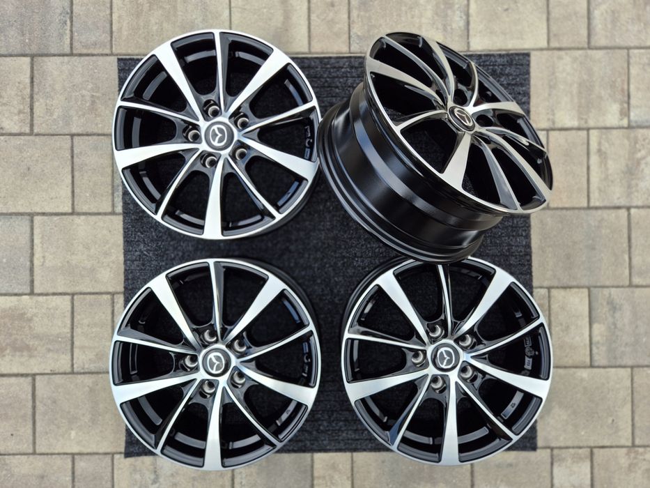 Mazda 16 " Felgi Nowe 5x114,3 CX-3 MX-5 Premacy 3 / 5 / 6 Czarny / Poler