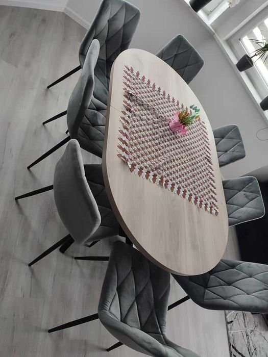 Stół rozkładany, owalny, pająk, krzyżak, metal,loft 180 do 290 /100/76