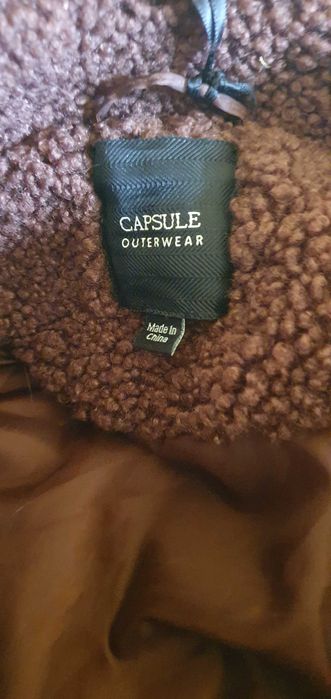 płaszcz baranek brazowy dużą