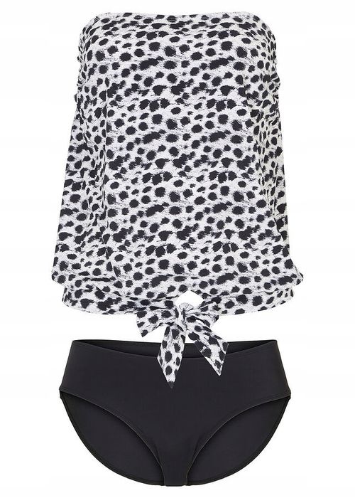 Tankini czarno-białe we wzory r.46