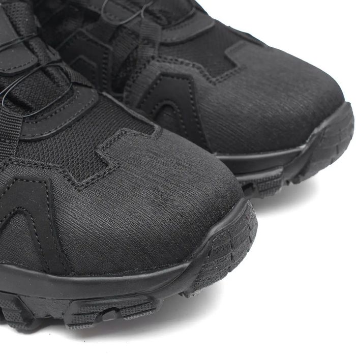 Чоловічі кросівки з автошнуровкою чорні тактичні водонепроникні