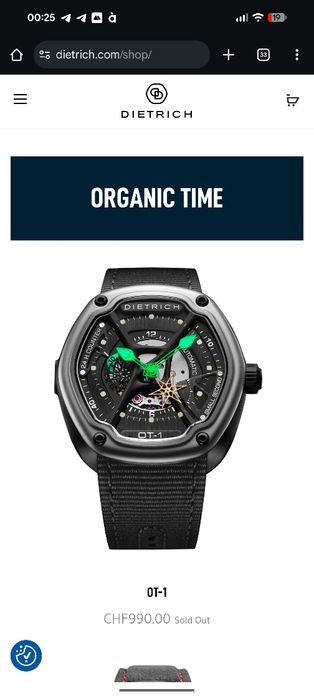 Годинник Dietrich OT-1 (Швейцарія) Оригінал! Рідкісний. на подарунок