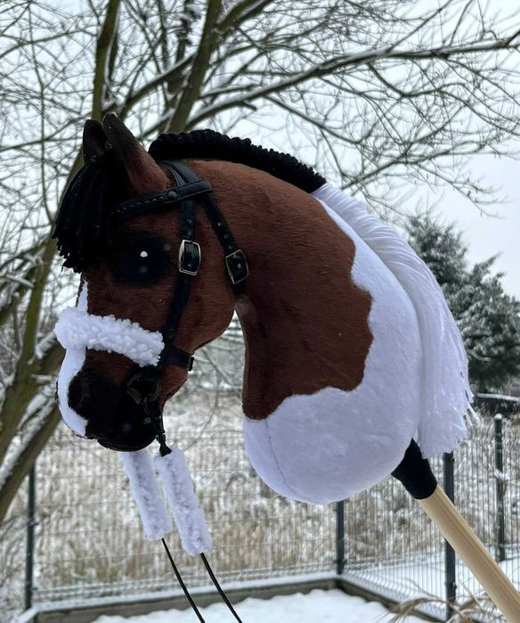 Konik Hobby Horse A4 ręcznie szyty z minky, zestaw z ogłowiem #78
