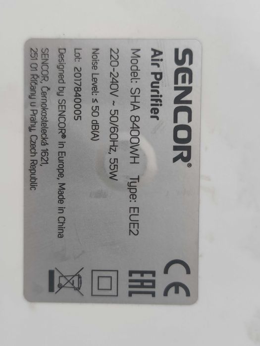 Oczyszczacz powietrza SENCOR SHA 8400WH Filtr HEPA  UV-C