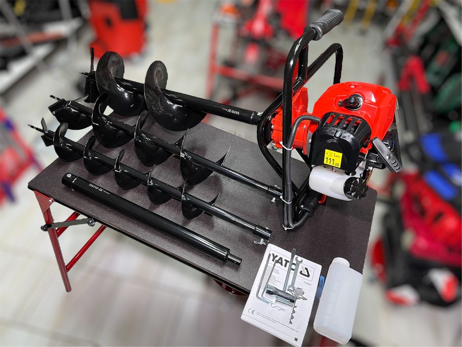 Мотобур YATO YT-84660 + 3 шнека (200, 150, 100 мм) и удлинитель 50 мм