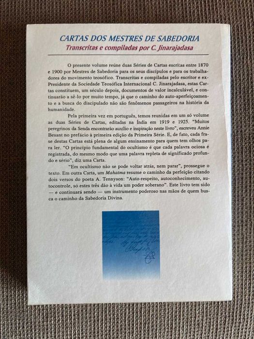 Livro Teosofia Sociedade Teosófica Cartas dos Mestres da Sabedoria