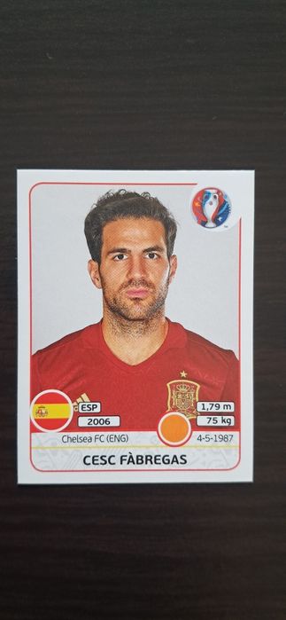 Cromo futebol de Cesc Fabregas(Euro 2016)da Panini