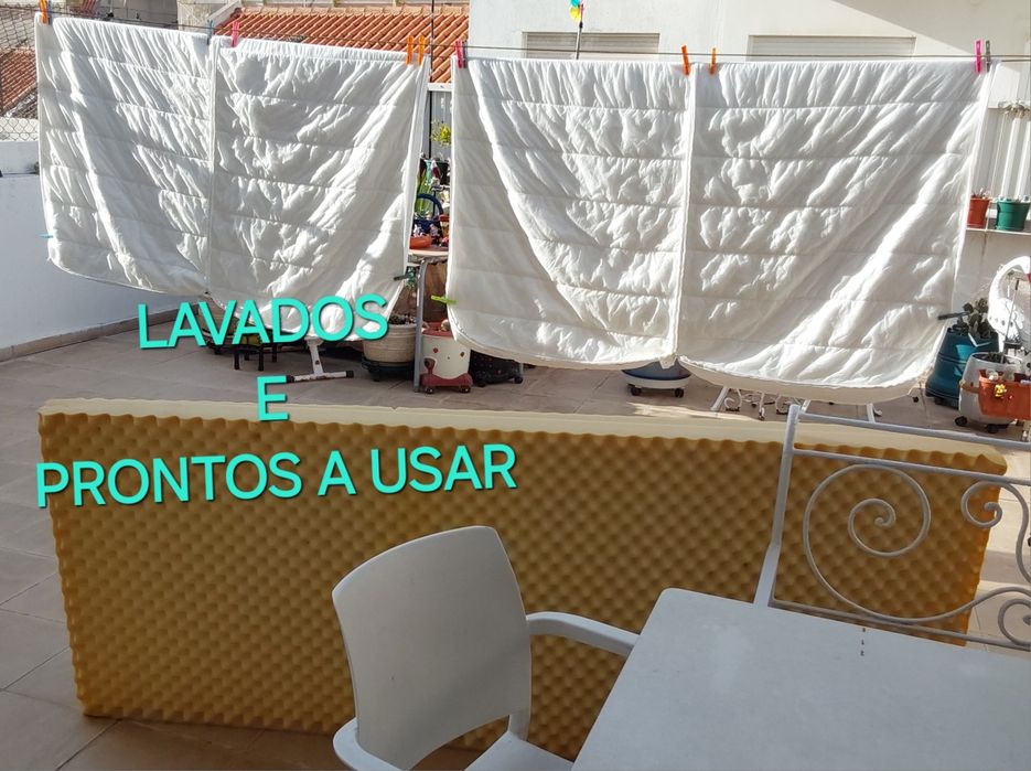 2 COLCHÃO ESPONJA 25€ CADA UM,DE SOLTEIRO E FORRA LAVÁVEL. Casa Quarto Visitas Campismo Viagens.