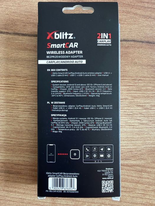 Bezprzewodowy Adapter CarPlay/Android Auto Xblitz