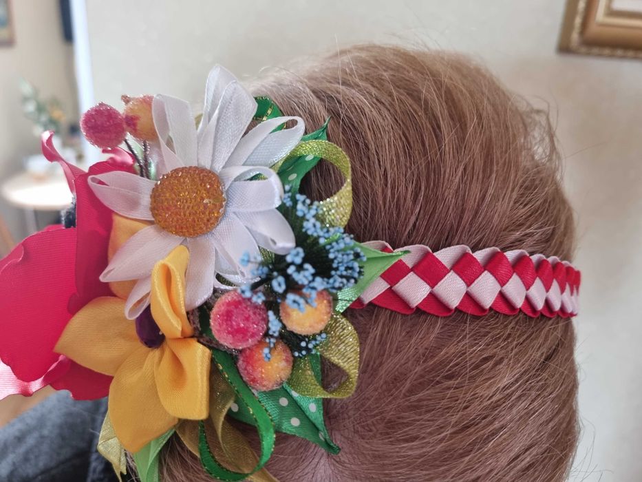 обруч,  ободок, венок для волос, украинский, цветы, ручная работа