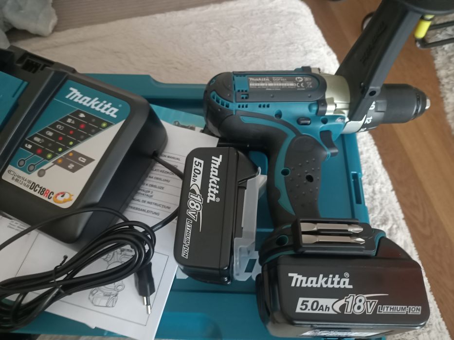 Nowa oryginalna wkrętarka Makita DDF451RTJ +2bat 5ah + kufer+lad