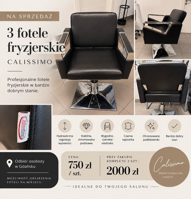 Sprzedam fotele fryzjerskie